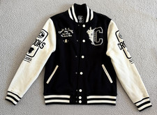 Crooks & Castles Jacket Mens Small Black White Varsity Bomber Streetwear Logo
