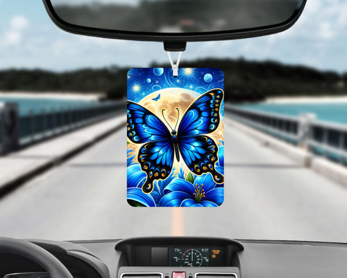 Blue butterfly car air - blue,