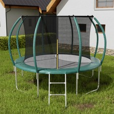KID TRAMPOLINE 8FT 10FT 12FT 14FT WITH ENCLOSURE SAFETY NET LADDER JUMP EXERCISE