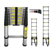 Ladder Extensible To 3,8m Aluminium Telescopic 13 Steps Folding New