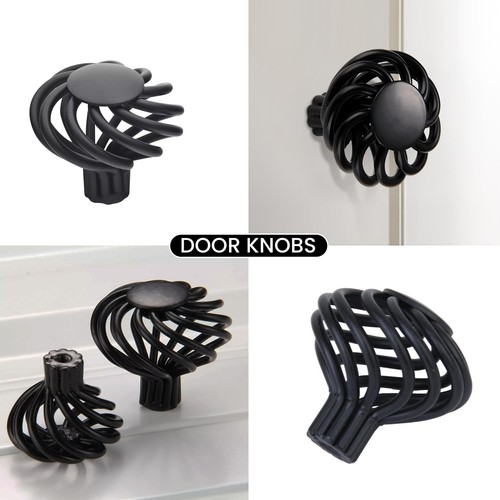 Black bird cage - bird, knobs