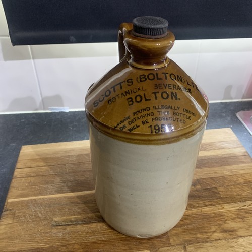 Vintage stoneware flagon - stoneware,