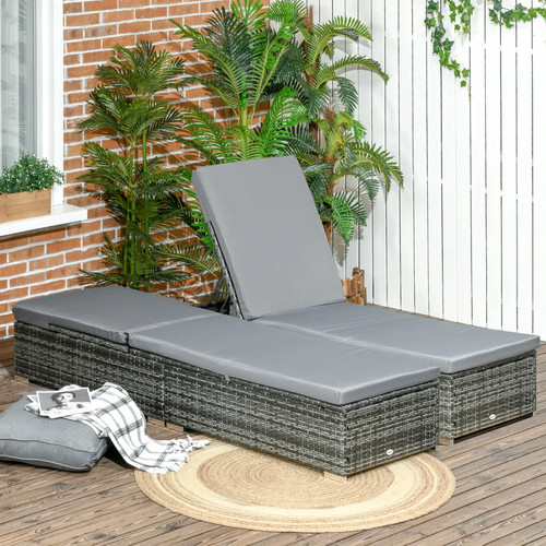Rattan sun loungers - rattan,