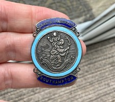 Vintage Carey & Lambert St Christopher dash motor car badge Austin morris dealer