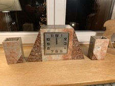 French Art Deco Marble Clock