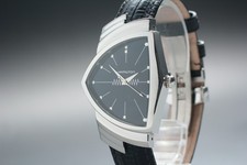 New Batt[Exc+5]Box HAMILTON Ventura H244112 Black Men's Quartz Watch 32mm JAPAN