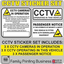 CCTV STICKERS - Taxi / Minicab