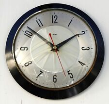 Vintage 22cm Metamec Wall Clock - Black Retro Mid Century 1970s Kitchen Clock
