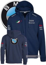 FELPA ZIP CAPPUCCIO STAMPA PRINTED BMW MOTORRAD 3 TEAM ITALIA PER BMW FANS C BNY