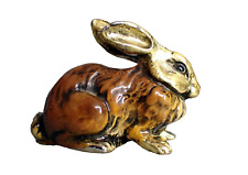 Metal Enamel Hare Rabbit Figurine Vintage Stamped Collectable
