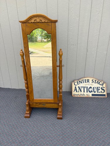 67715 oak cheval mirror with - cheval,