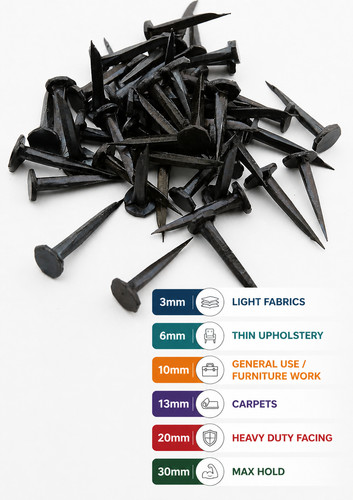 Blued cut carpet - cut, tacks
