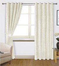 Cream CRUSHED VELVET Curtains