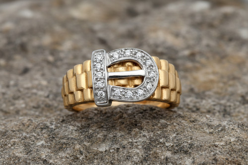 Gents real diamond buckle - gents, ring