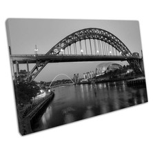 Black White River Tyne Bridge Canvas Print Sage Newcastle Gateshead Quay Wall
