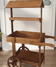 Brown Wooden Plant Trolley