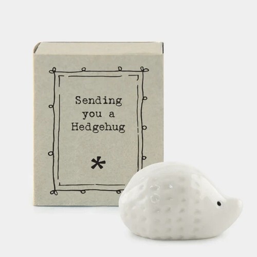 Porcelain hedgehog matchbox - porcelain,