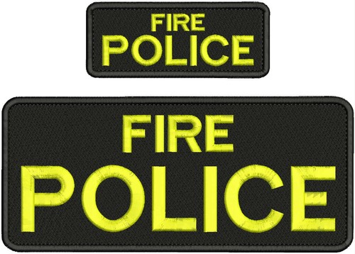 Fire police embroidery patch - fire,