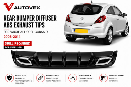 Rear bumper diffuser abs - bumper,