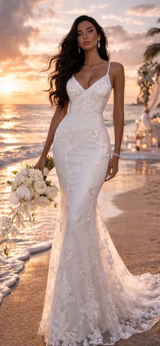 Size lace wedding dress - 10,