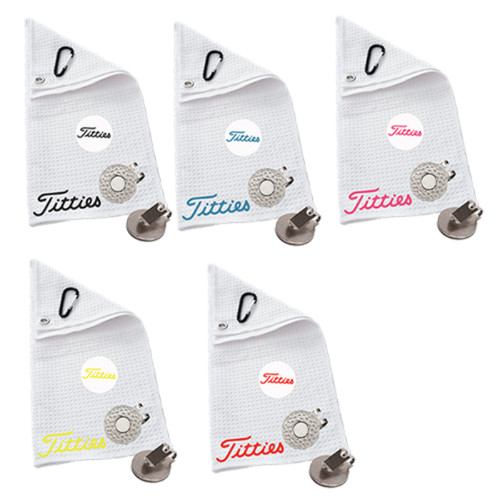 Titties golf towel white - titties,