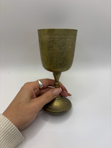 Vintage carved engraved brass - carved,