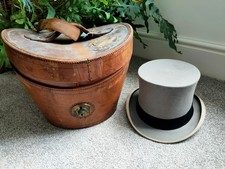 Top hat grey Scott & Co vintage With Leather And Brass Box 