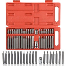 NEW 40 PIECE TORX STAR SPLINE HEX SOCKET BIT SET TOOL KIT GARAGE TOOLS EQUIPMENT
