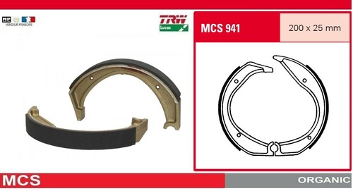 Set rear brake jaws trw - brake,