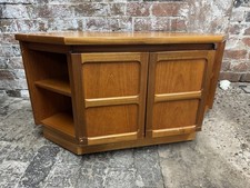 Mid Century Teak Corner TV Stand Unit Nathan Furniture Media Cabinet