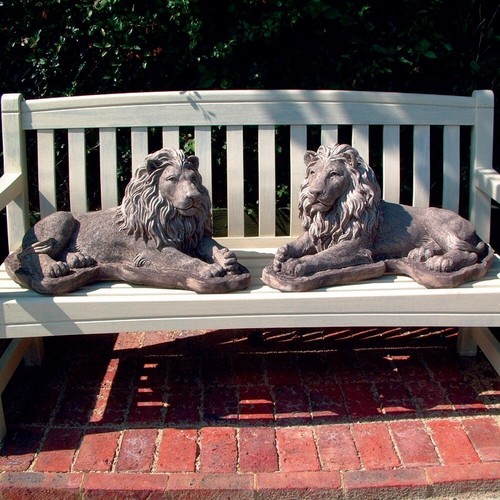 English lions stone garden - lions,