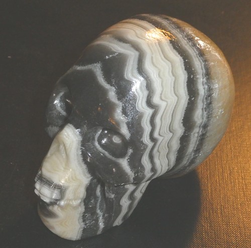 Large agate skull carved - skull,,