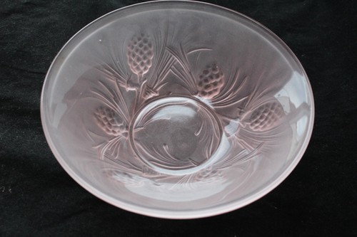 Art deco frosted pink glass - art,