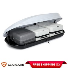 Car Roof Box NEW IN STOCK 400L  Large Top Luggage box 75KG Capacity  Gloss white