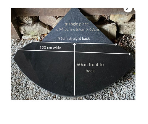 Polished black granite - granite, curved