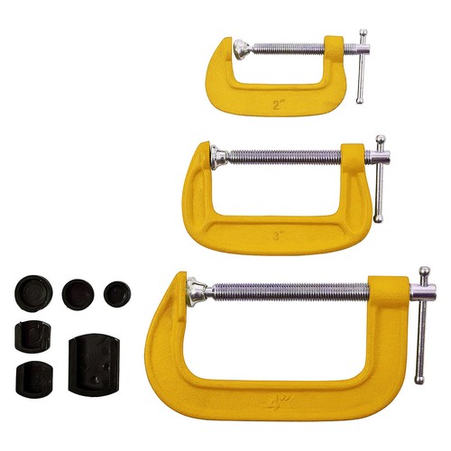 Clamp set 3pc - g-clamp, 2"