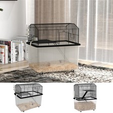 Hamster Cage for Dwarf Hamster, Syrian Hamster w/ Wheels - Black