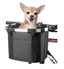 Bicycle Front Basket Bike Handlebar Pet Dog Cat Carrier Bag Collapsible Folding