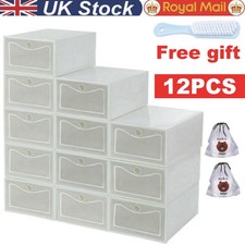 12x White Plastic Shoe Storage