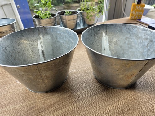Vintage galvanised plant - 2,