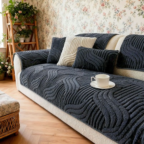 Plush sofa cover anti slip - plush,