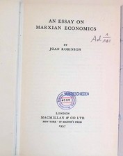 An Essay on Marxian Economics Robinson, Joan: