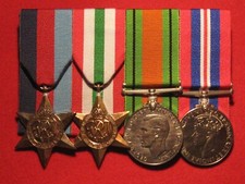 FULL SIZE ORIGINAL COURT MOUNTED SET OF 4 WW2 MEDALS READY TO DISPLAY
