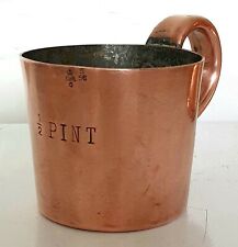 Antique Copper rum measure British Royal Navy Rum GROG 1/2 Pint
