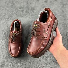 Vintage Wrangler Brown Leather Moccasin Boat Deck Shoes Loafers Mens UK 7 EU 41