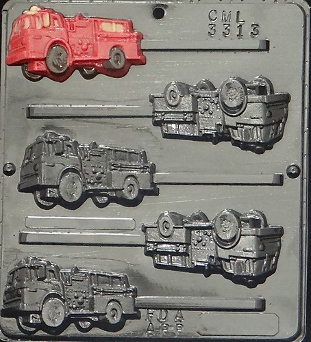 Fire truck lollipop chocolate - fire,