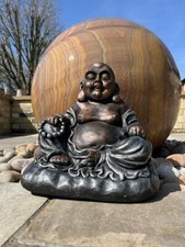 Large Bronze Black Effect Sitting Buddha Statue Garden Outdoor Decoration Gift