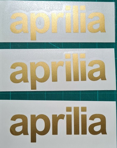 Aprilia gold glossy text - gold,