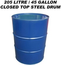 205 LITRE 45 GALLON CLOSED TOP STEEL DRUM BARREL CONTAINER FOR DIESEL GASOIL BBQ