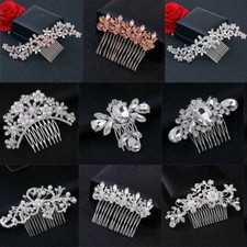 Bridesmaid Flower Wedding Hair Pins Crystal Diamante Pearls Bridal Clips Comb
